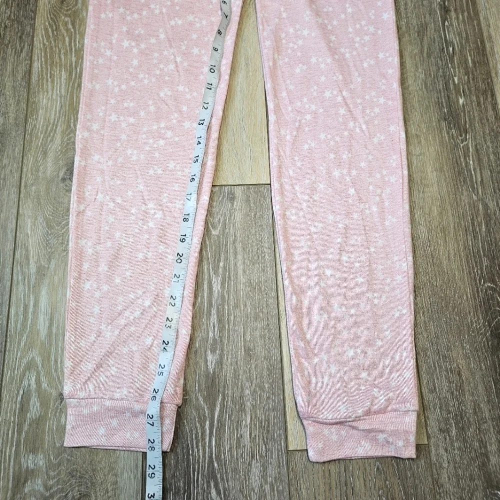 Sleep On It Pajama Pants Pastel Pink Stars Elastic Waist Children's Girl's Large